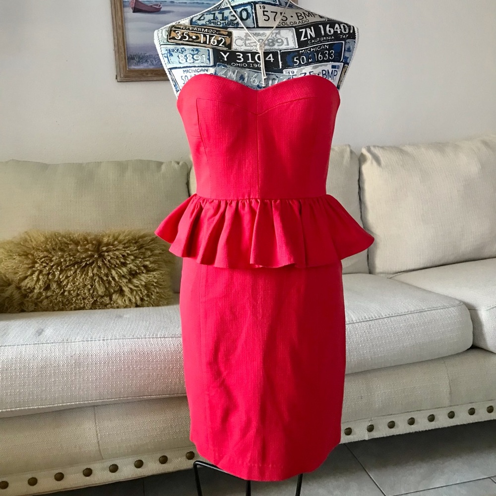 New Red Peplum Cocktail Dress non slip Small